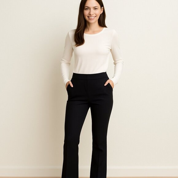 ZARA | Black Boot Cut High Waist Dress Pants - Women's Small - Picture 1 of 7